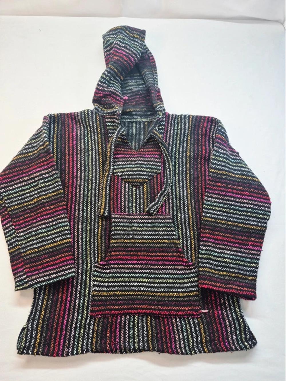 Vintage Baja Hoodie Jerga Heavy Woven Cotton Women's Med